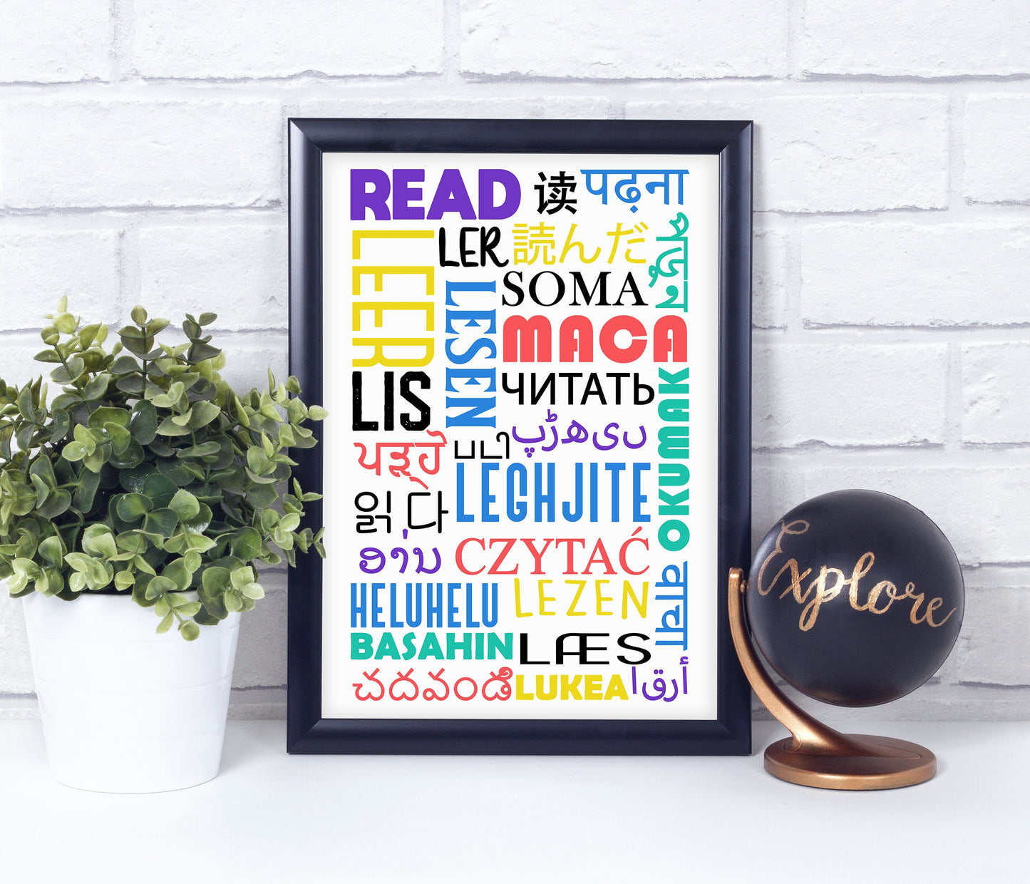 READ in Different Languages, Poster, Home Decor, Classroom Print