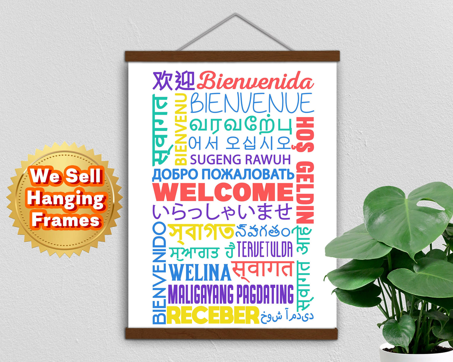 WELCOME in Different Languages, Poster, Home Decor, Classroom Print