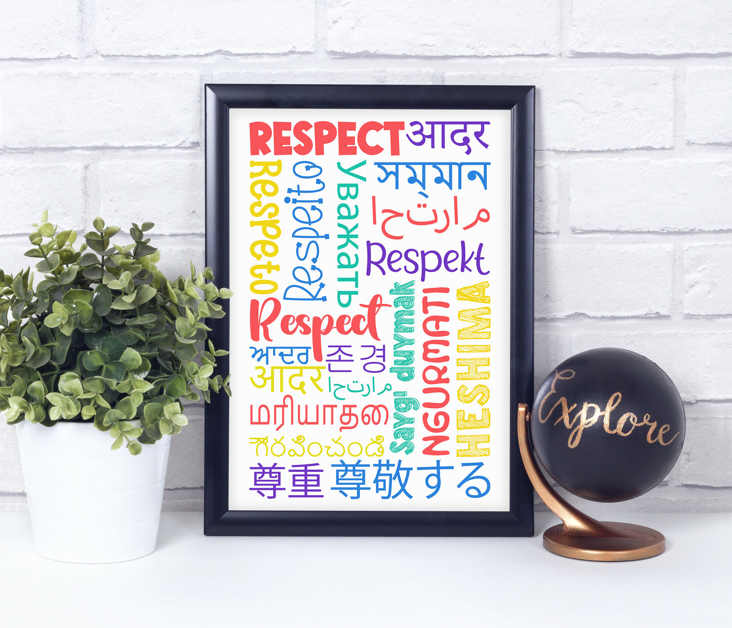 RESPECT in Different Languages, Poster Print, Home Wall Art Décor, Classroom and Office Décor, Multiple Sizes