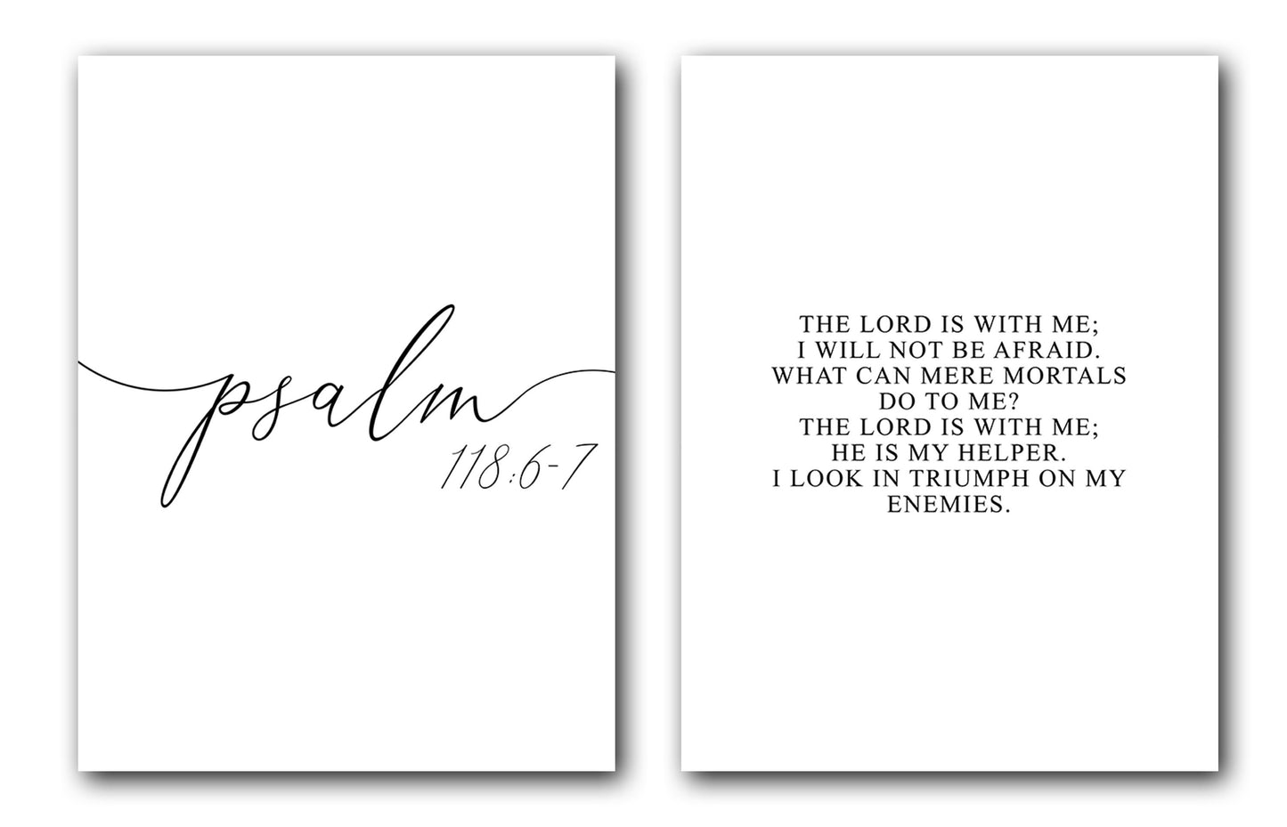 Psalm 118:6-7, Bible Verse, Set of 2 Poster Prints, Multiple Sizes, Home Wall Art Decor, Easter Quote