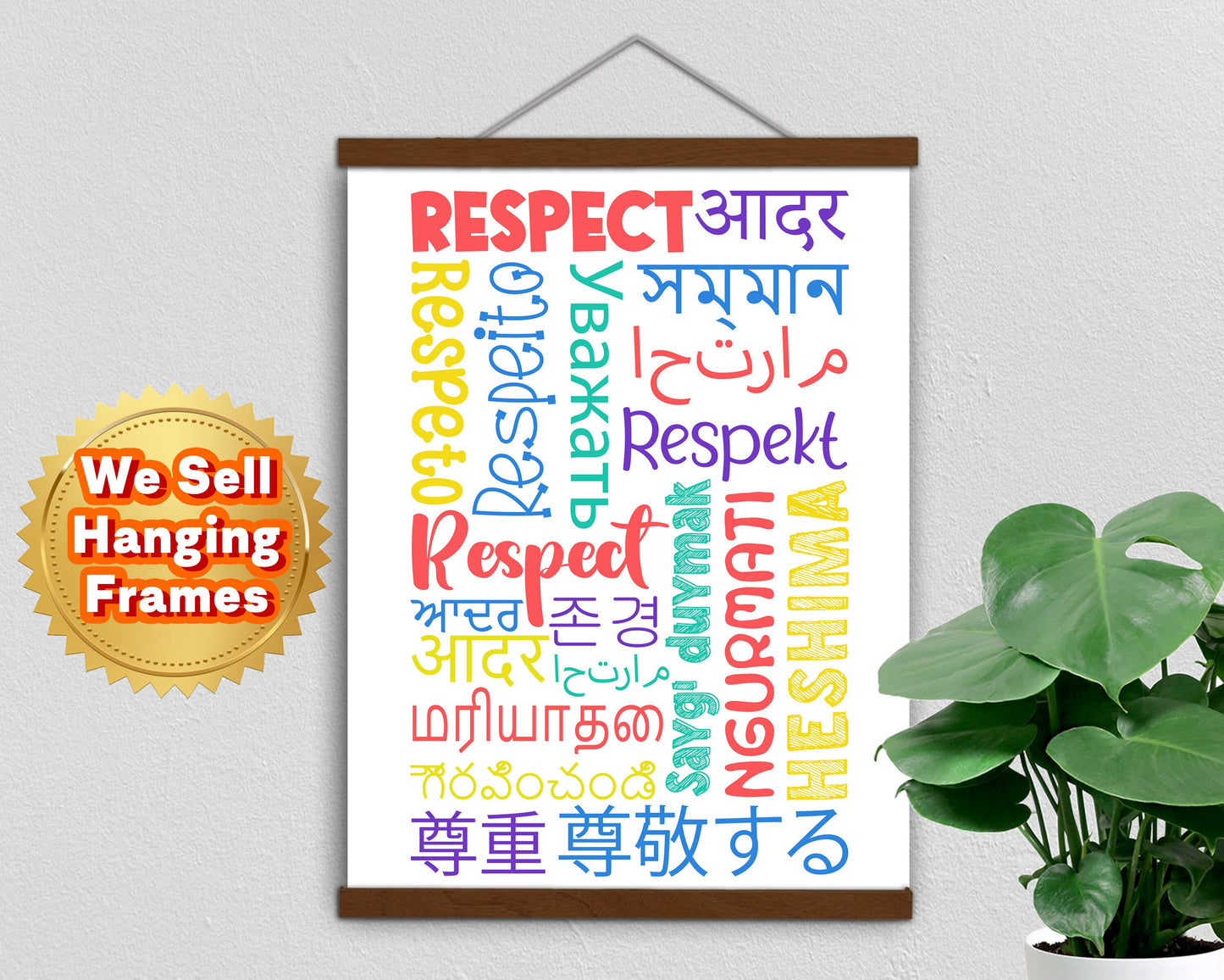 RESPECT in Different Languages, Poster Print, Home Wall Art Décor, Classroom and Office Décor, Multiple Sizes