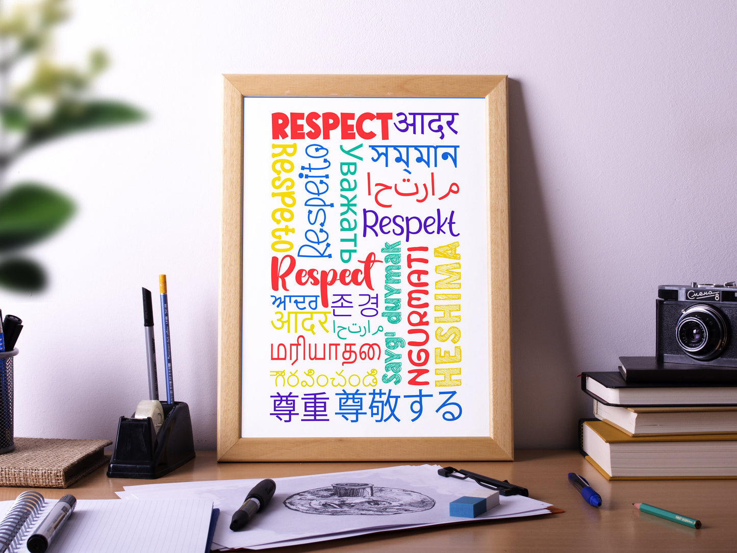 RESPECT in Different Languages, Poster Print, Home Wall Art Décor, Classroom and Office Décor, Multiple Sizes