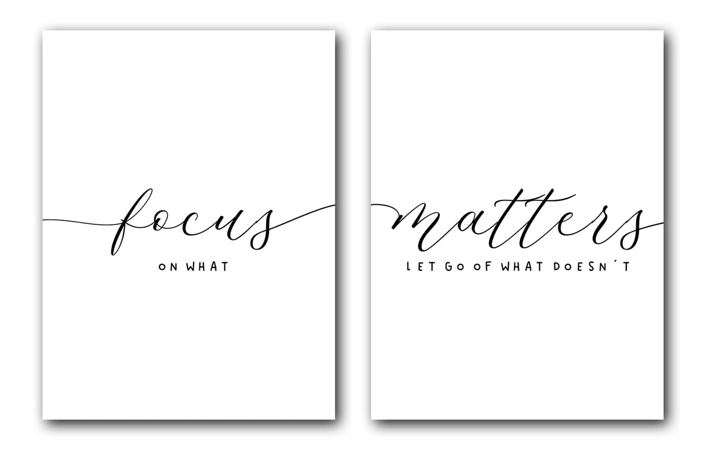 Focus On What Matters, Set of 2 Poster Prints, Multiple Sizes, Home Wall Art Decor