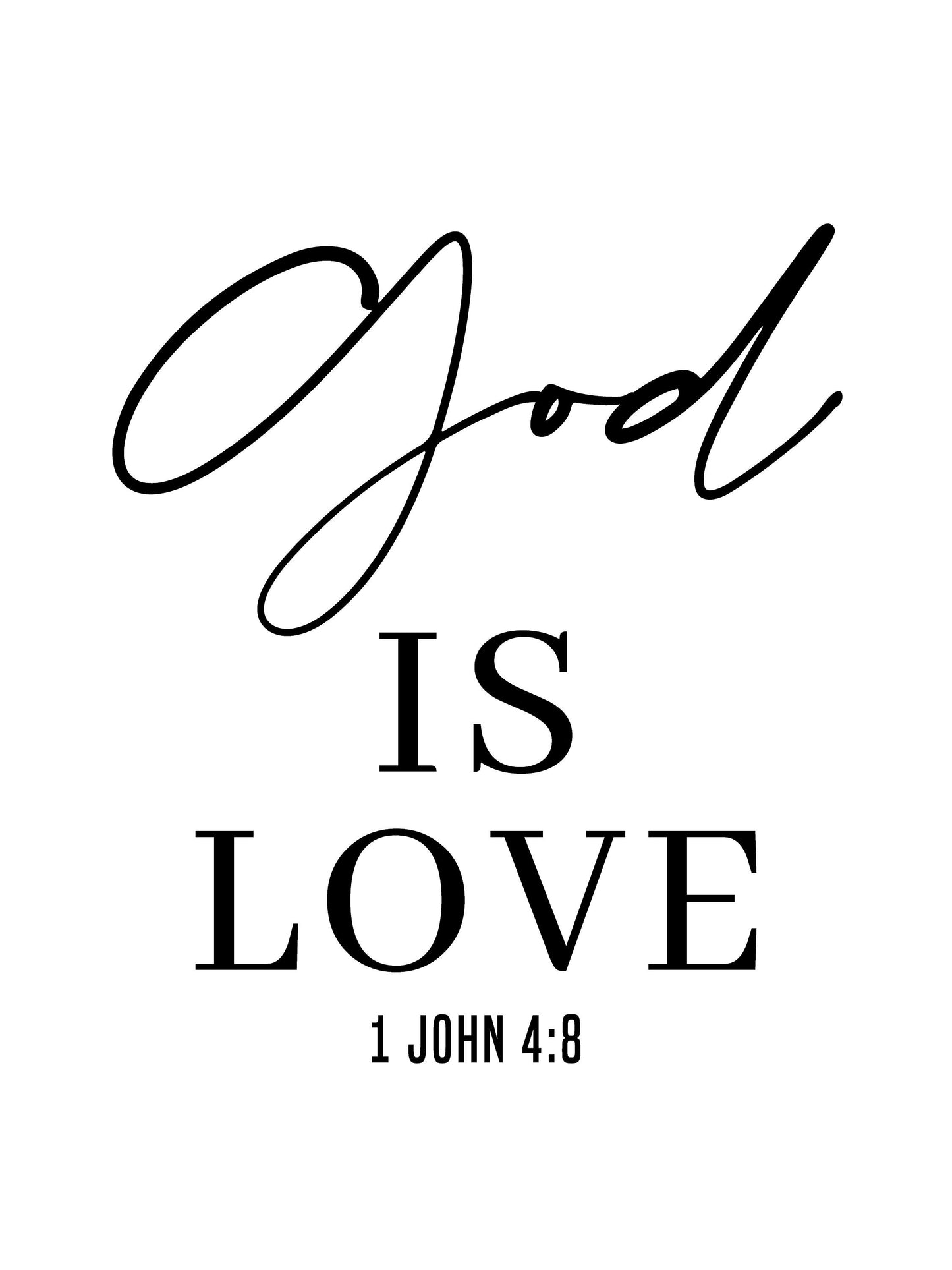 1 John 4:8, Bible Verse Quote, Poster Print, Home Wall Decor