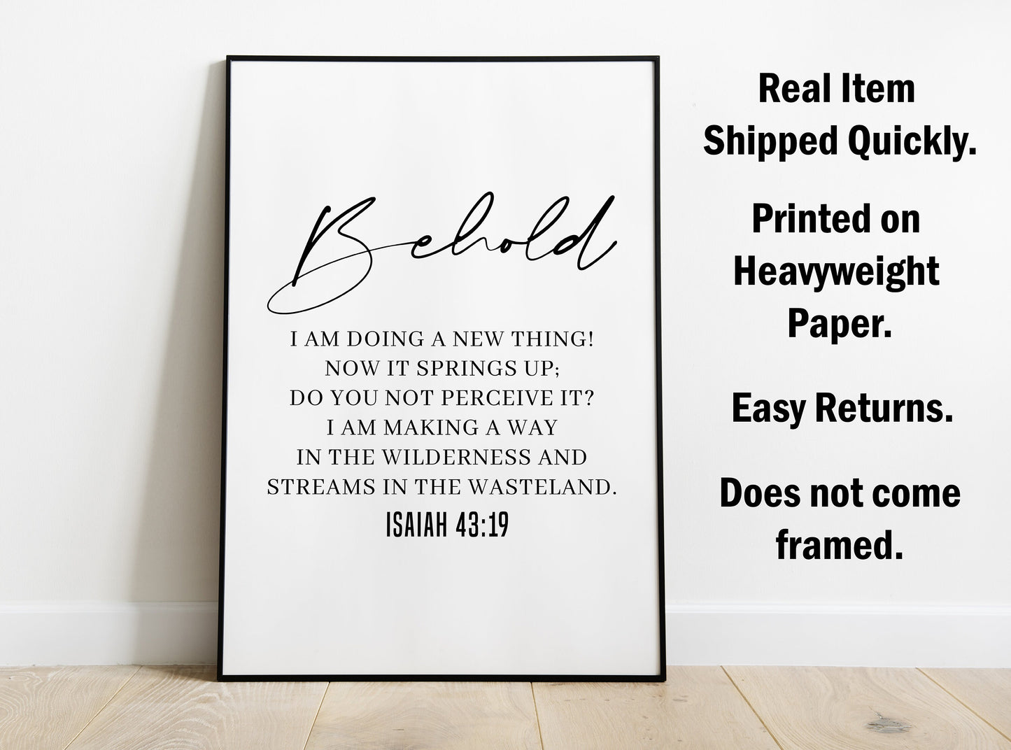 Isaiah 43:19, Bible Verse Quote, Poster Print, Home Wall Decor