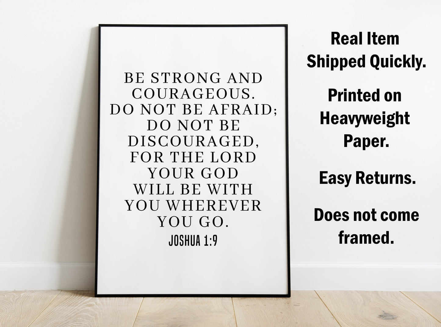 Joshua 1:9, Bible Verse Quote, Poster Print, Home Wall Decor