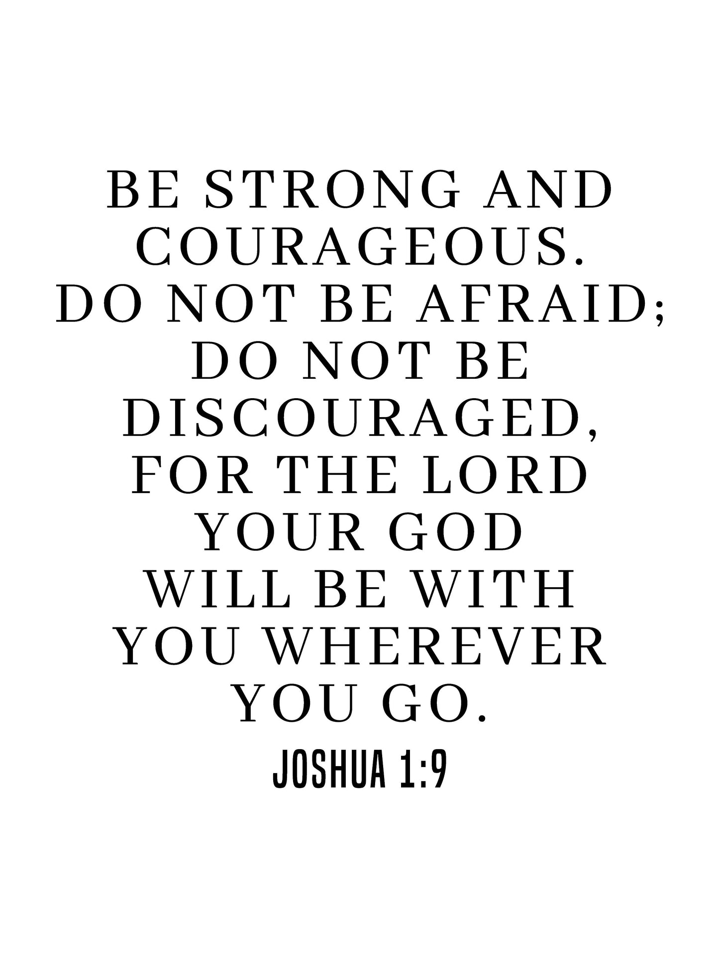 Joshua 1:9, Bible Verse Quote, Poster Print, Home Wall Decor
