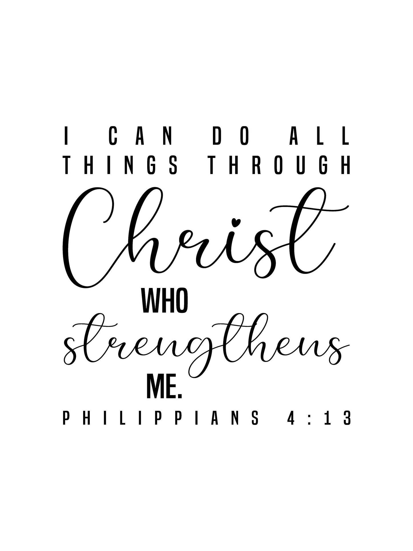 Philippians 4:13 Style 2, Bible Verse Quote, Poster Print, Home Wall Decor
