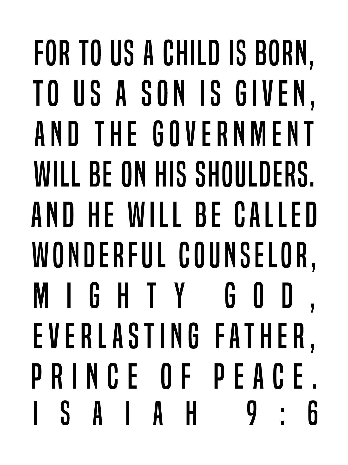 Isaiah 9:6, Bible Verse Quote, Poster Print, Home Wall Decor