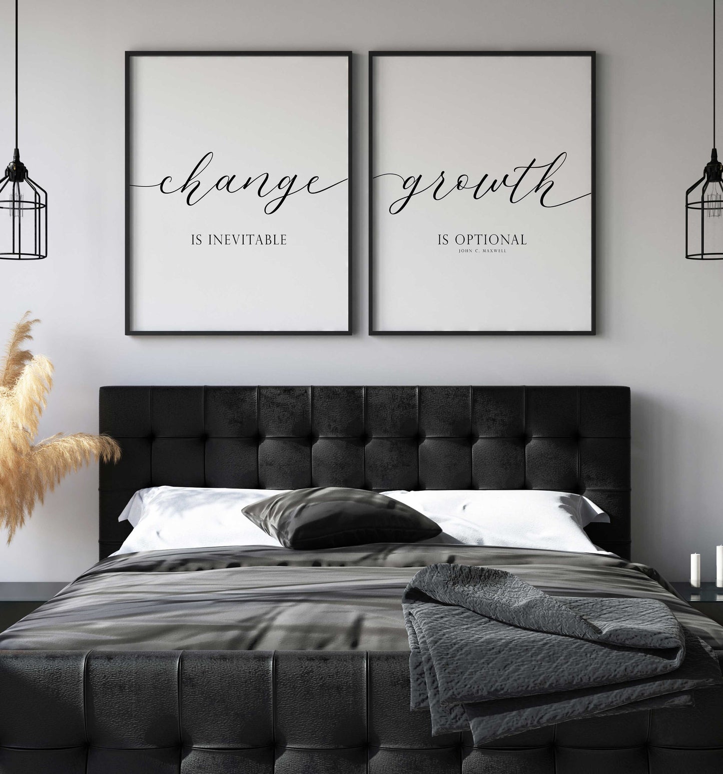 Change and Growth, Set of 2 Poster Prints, Home Wall Décor, Motivational Quote, Multiple Sizes