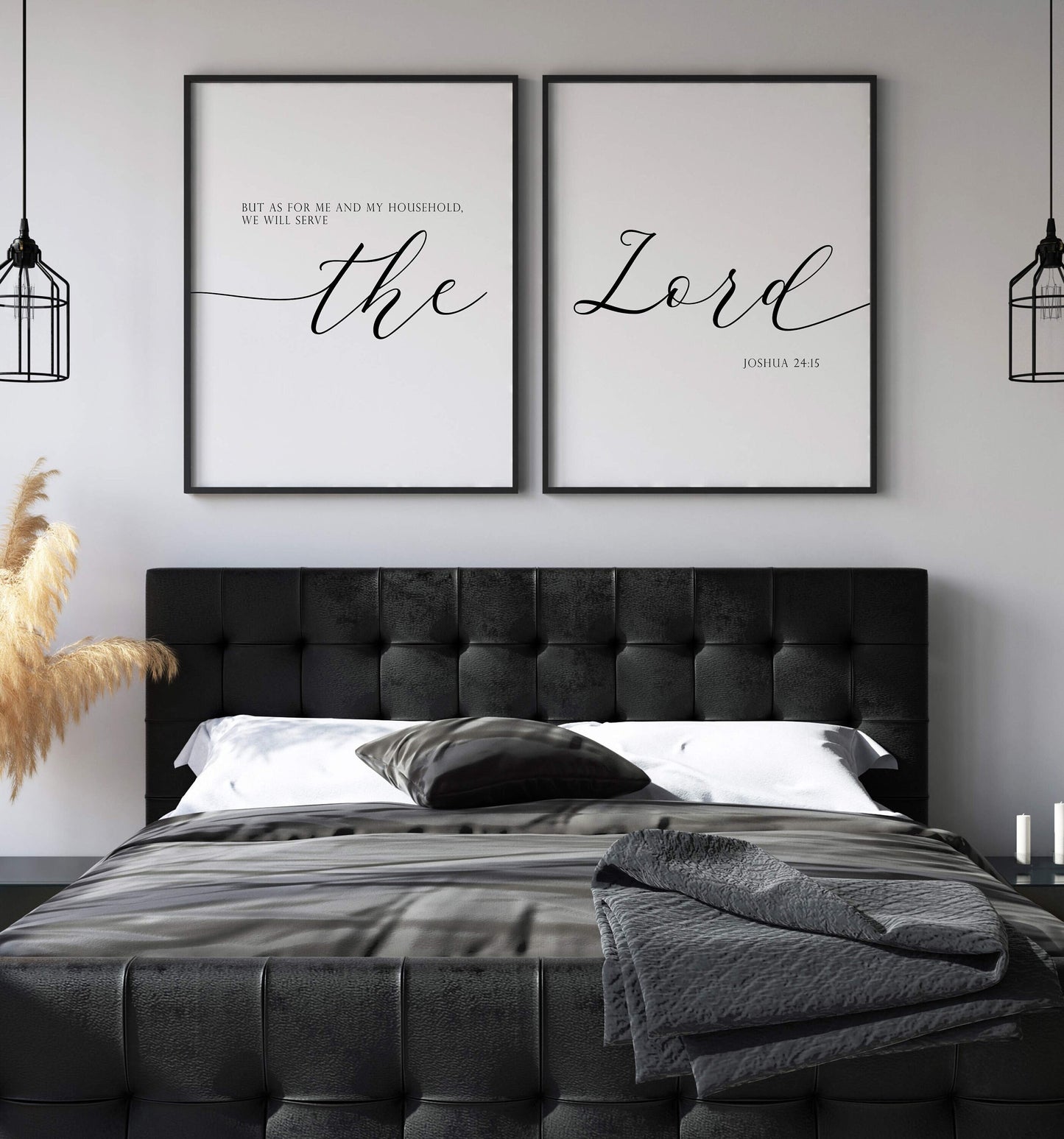 Joshua 24:15, Bible Verse Quote, Set of 2 Poster Prints, Home Wall Art Décor, Multiple Sizes