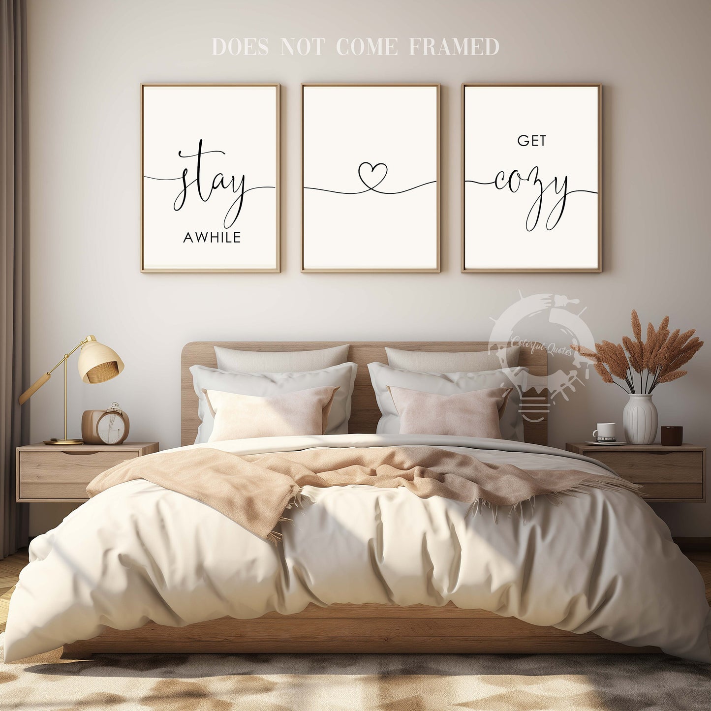 Stay Awhile Get Cozy, Set of 3 Prints, Minimalist Art, Home Wall Decor, Multiple Sizes