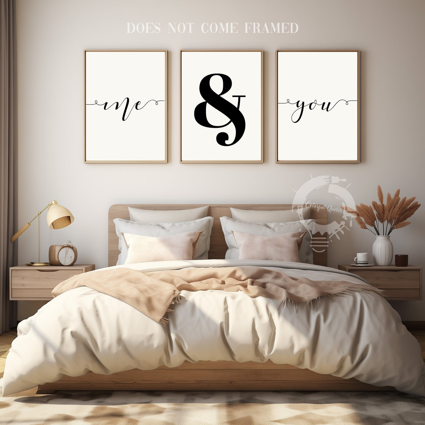 Me & You Wall Art, Inspirational Love Wall Art, Me And You Sign, Minimalist Typography Wall Decor, Wall Art Decor Canvas Poster Set of 3