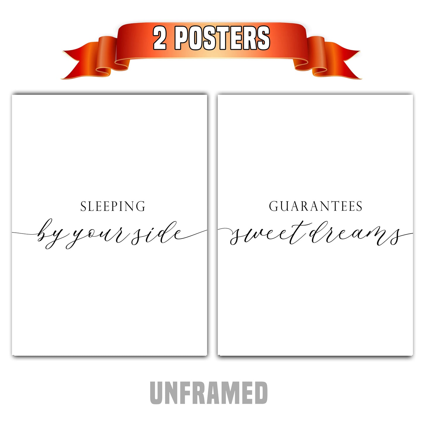 Sleeping by Your Side Guarantees Sweet Dreams, Religious Poster, Set of 2 Poster Prints, Home Wall Decor, Minimalist Art, Multiple Sizes