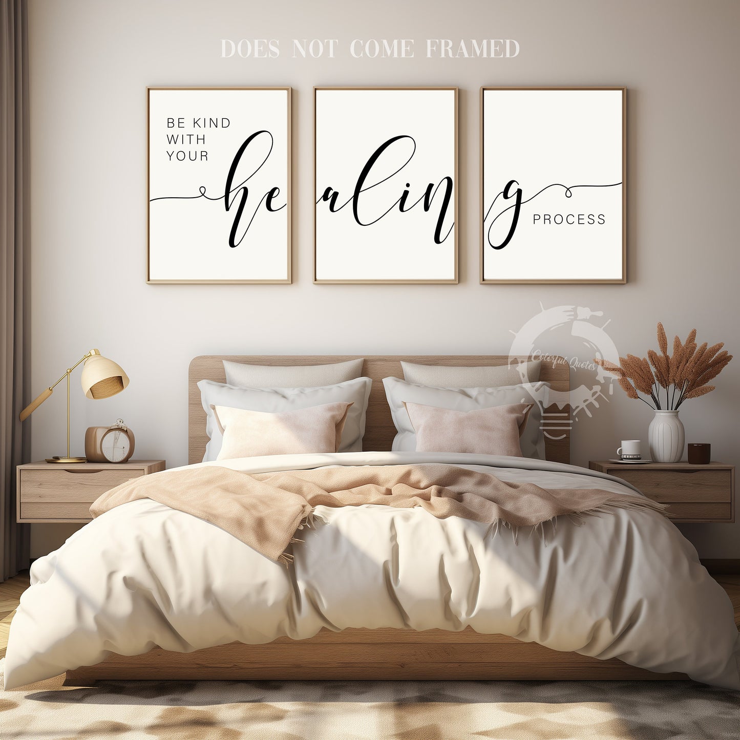 Be Kind With Your Healing Process, Set of 3 Poster Prints, Home Wall Décor, Motivational/Inspirational Quote, Multiple Sizes