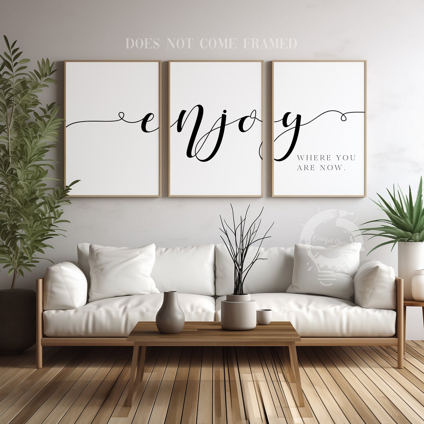 Enjoy Where You are Now, Set of 3 Poster Prints, Home Wall Décor, Motivational/Inspirational Quote, Multiple Sizes