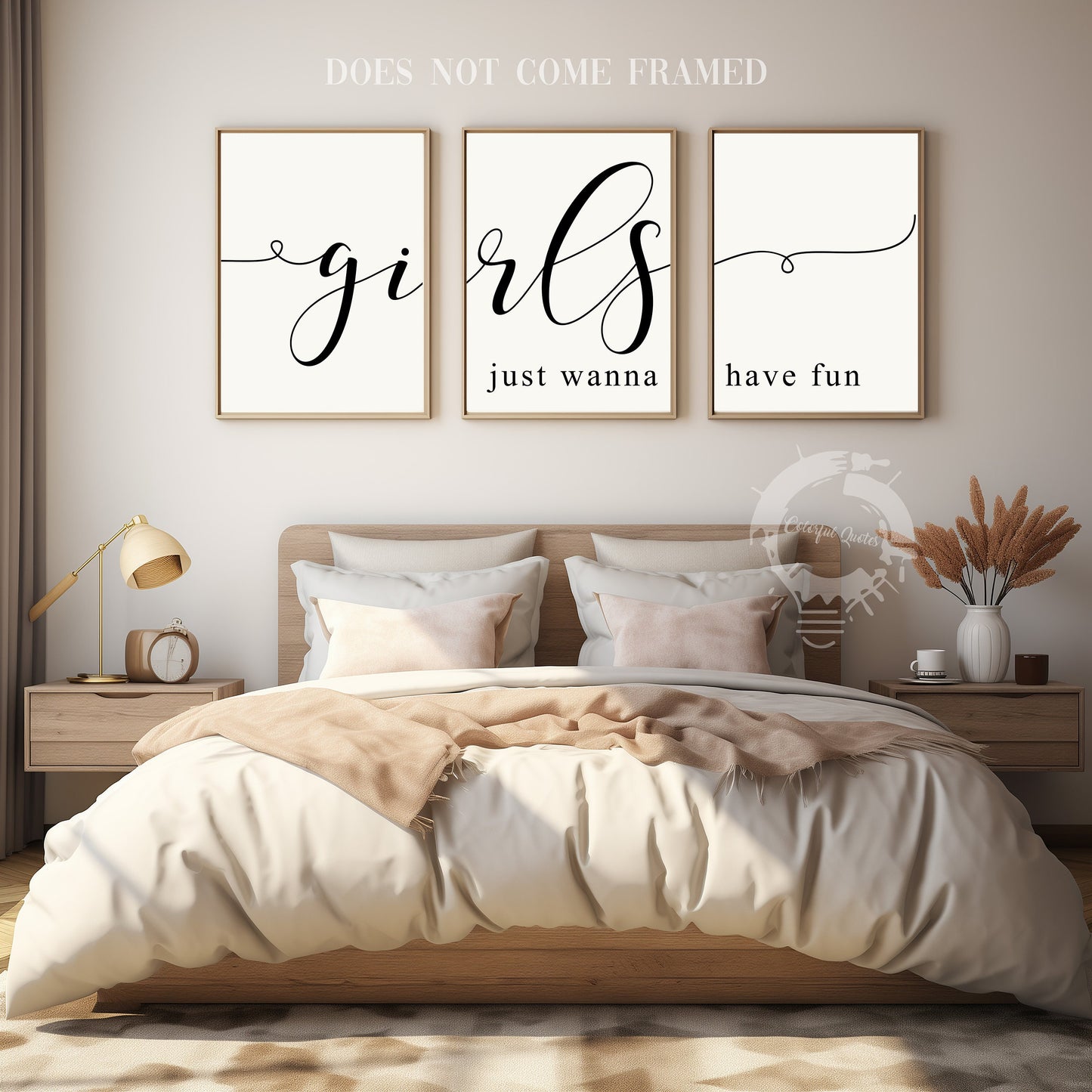 Girls Just Wanna Have Fun, Set of 3 Prints, Minimalist Art, Home Wall Decor, Multiple Sizes