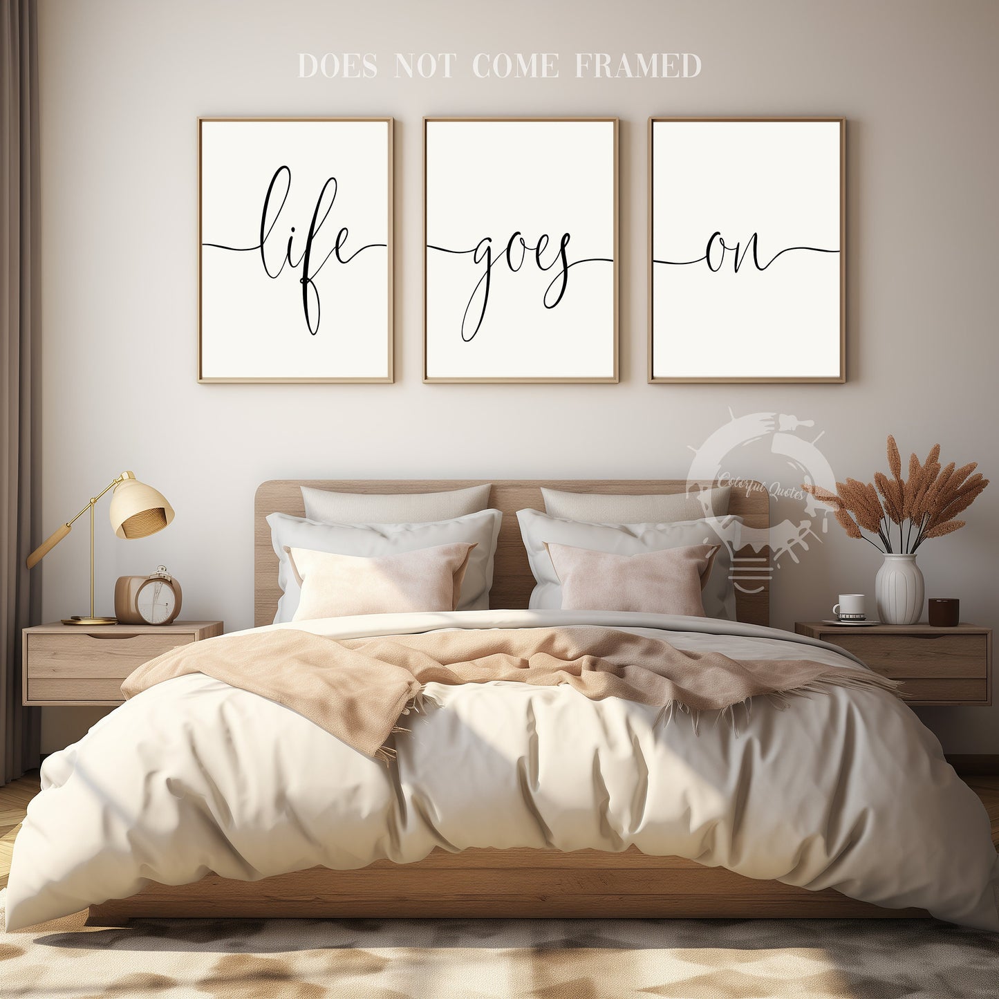 Life Goes On, Set of 3 Prints, Motivational Quotes, Minimalist Art, Home Wall Decor, Typography Art, Wall Art, Multiple Sizes
