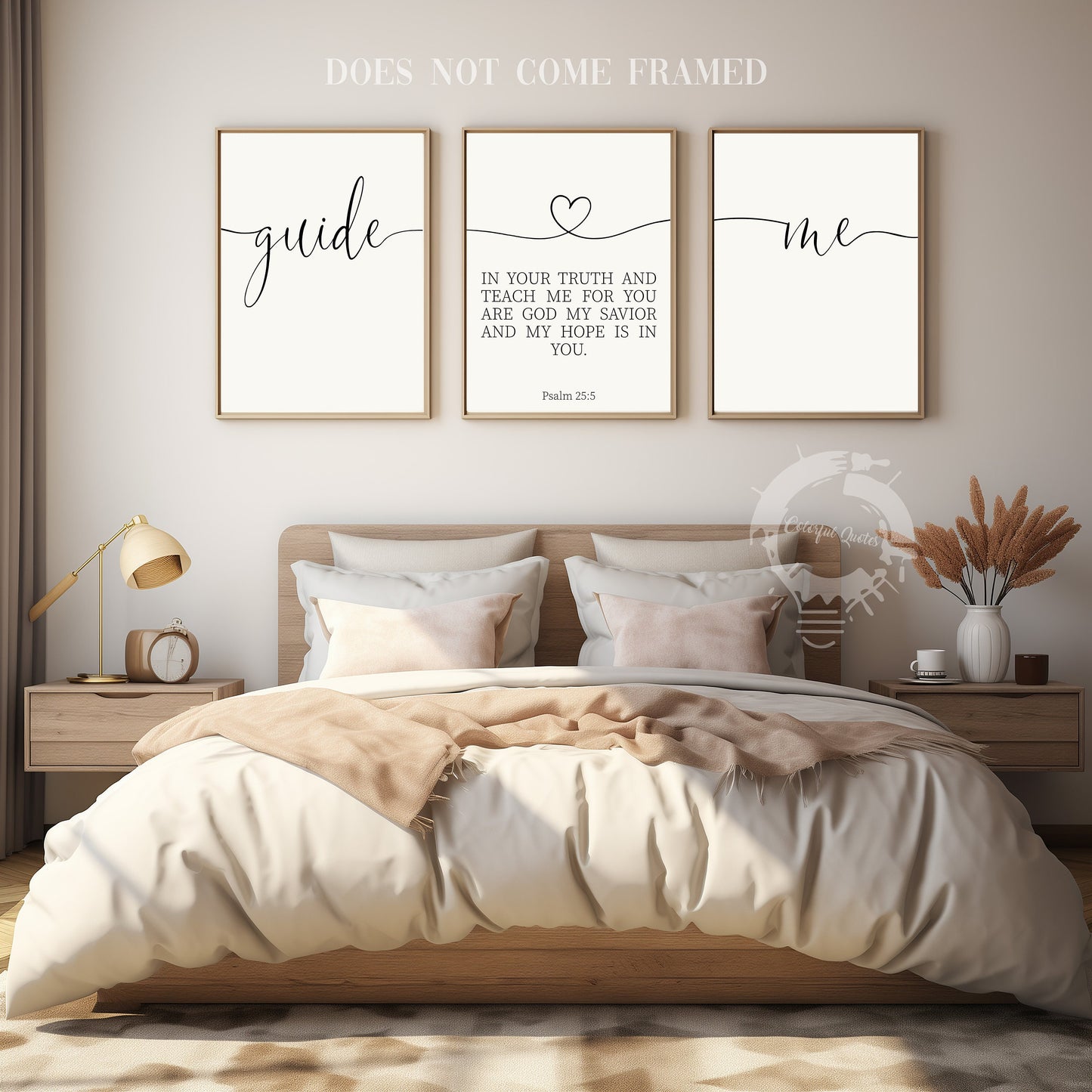 Guide Me, Psalm 25:5, Bible Verse, Set of 3 Prints, Minimalist Art, Home Wall Decor, Multiple Sizes