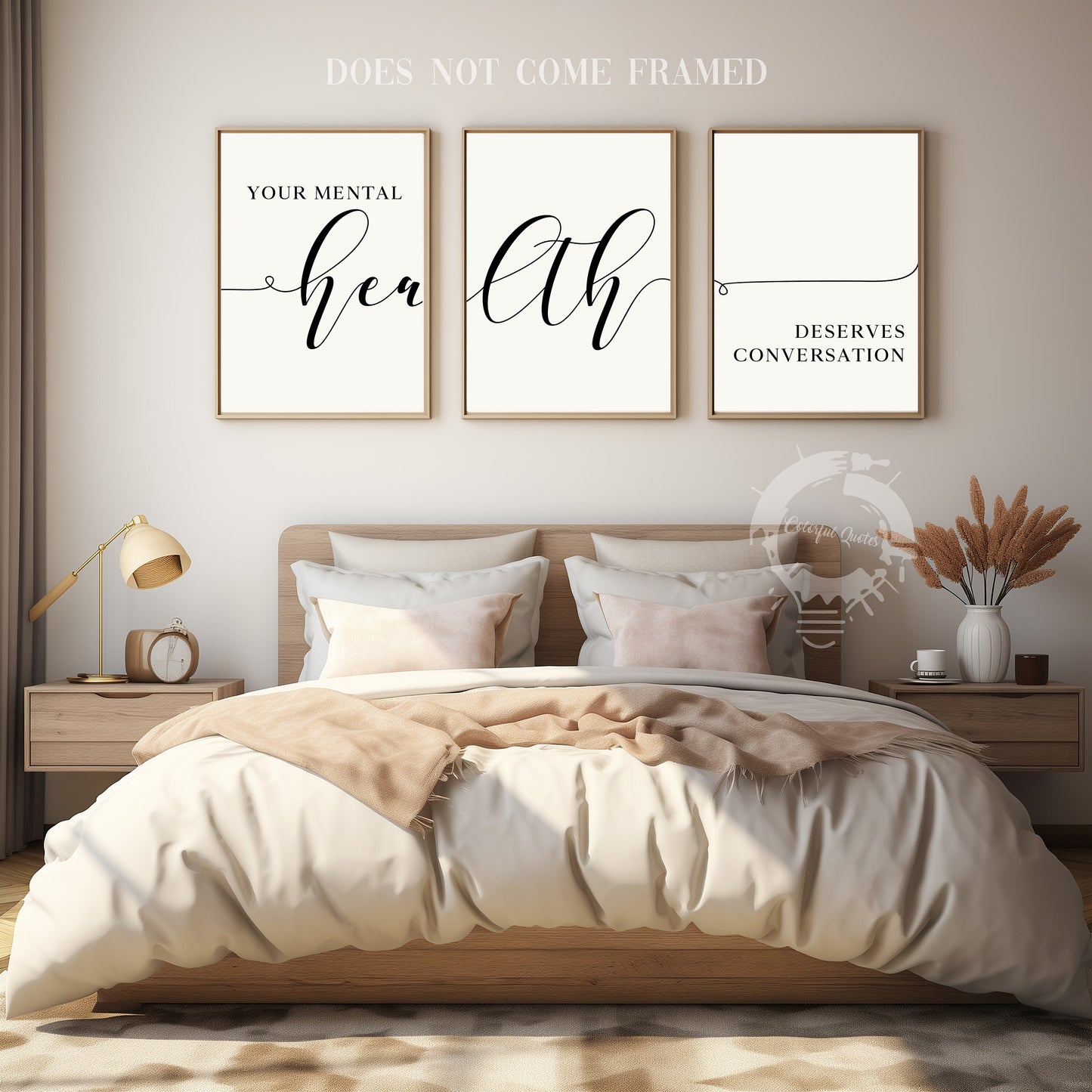 Mental Health Deserves A Conversation, Set of 3 Poster Prints, Minimalist Art, Home Wall Decor, Multiple Sizes