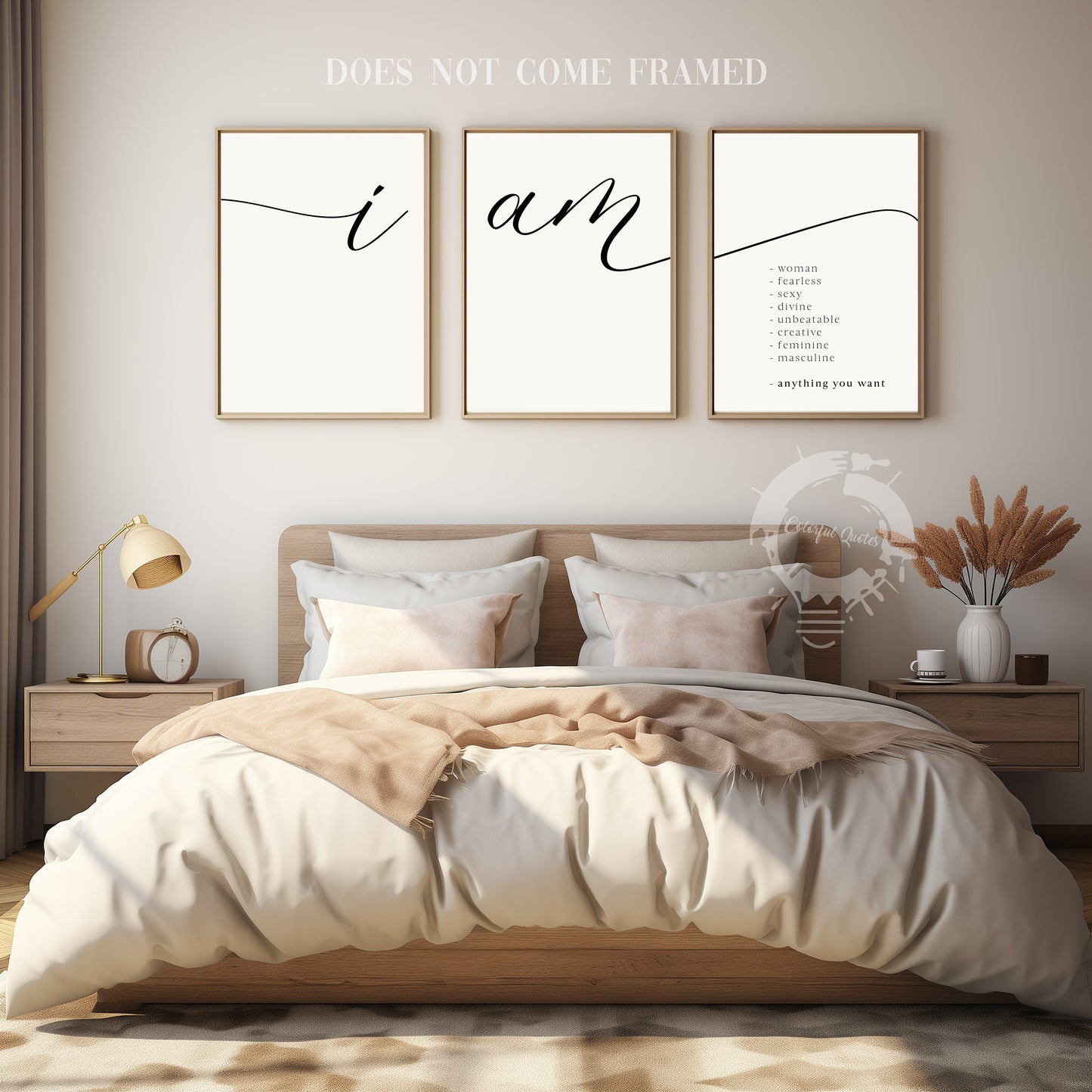 I Am, Affirmations, 3 Piece Poster Print, Minimalist Art, Home Wall Decor, Multiple Sizes