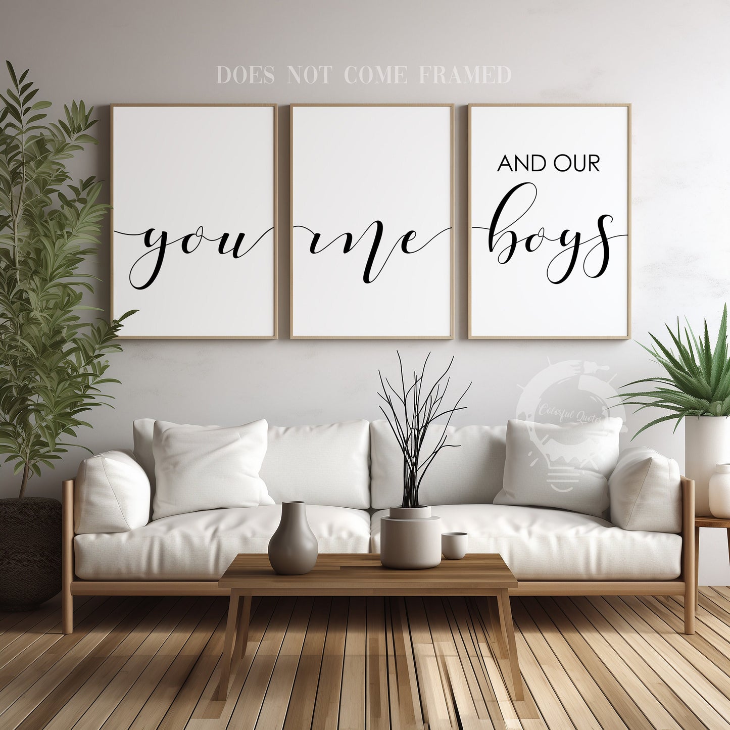 You Me and Our Boys, Set of 3 Prints, Minimalist Art, Home Wall Decor, Multiple Sizes