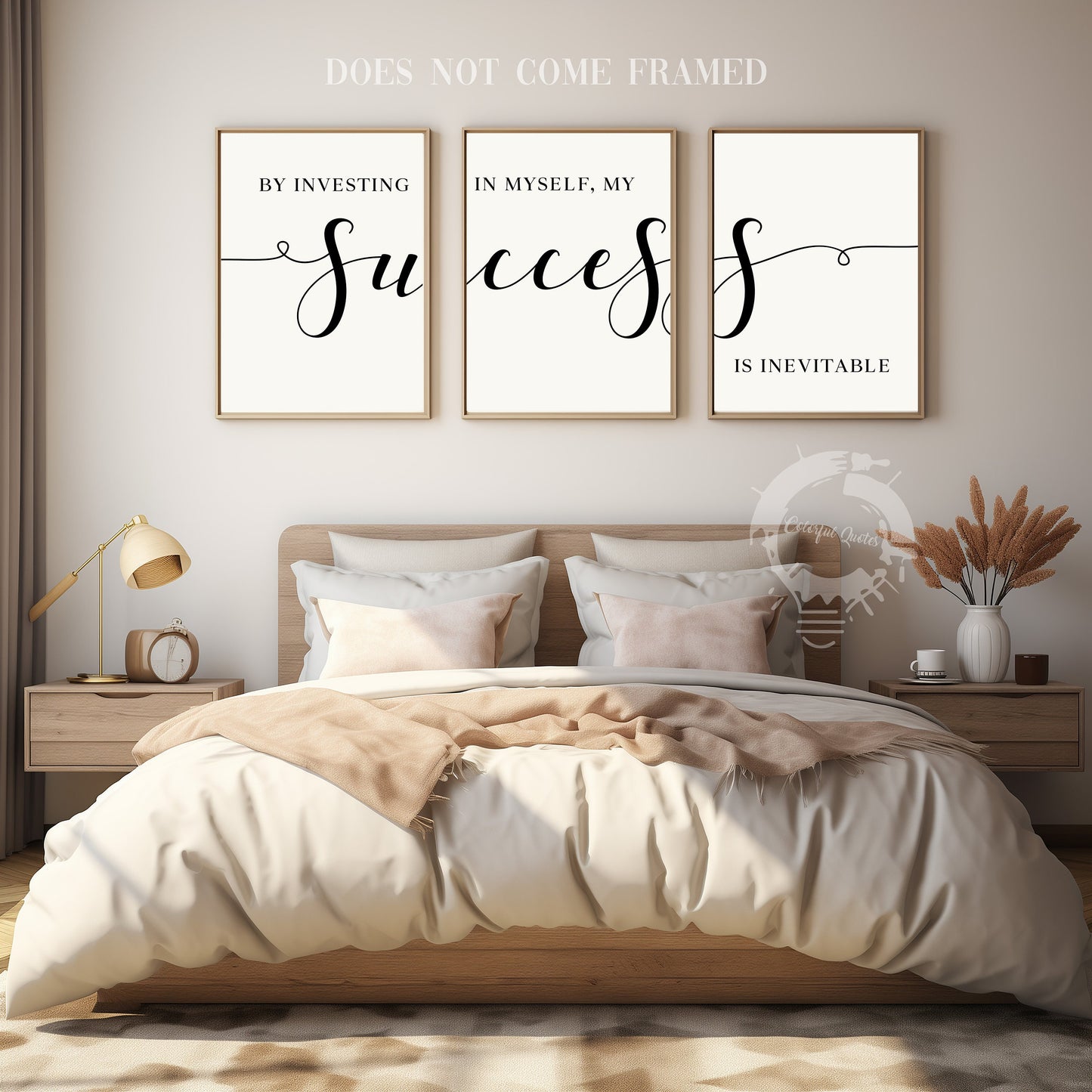 Success Is Inevitable, Set of 3 Poster Prints, Minimalist Art, Home Wall Decor, Multiple Sizes