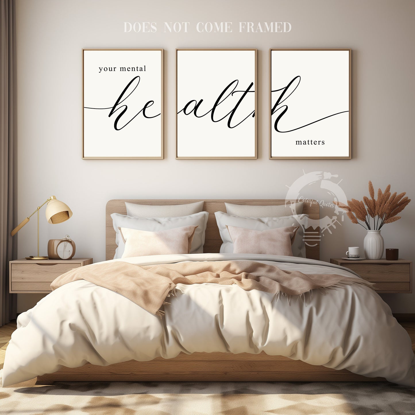 Your Mental Health Matters, Set of 3 Poster Prints, Home Wall Decor, Motivational Quote, Wall Art, Typography, Multiple Sizes