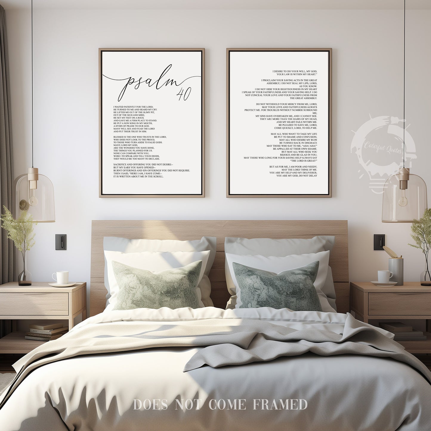 Psalm 40, Bible Verse Quote, Set of 2 Poster Prints, Home Wall Art Décor, Minimalist Prints, Multiple Sizes