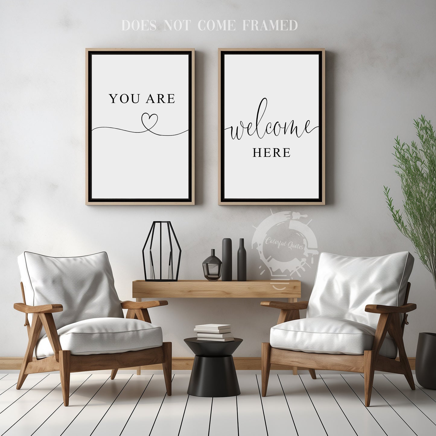 You Are Welcome Here, Set of 2 Poster Prints, Home Wall Décor, Motivational/Inspirational Quote, Multiple Sizes