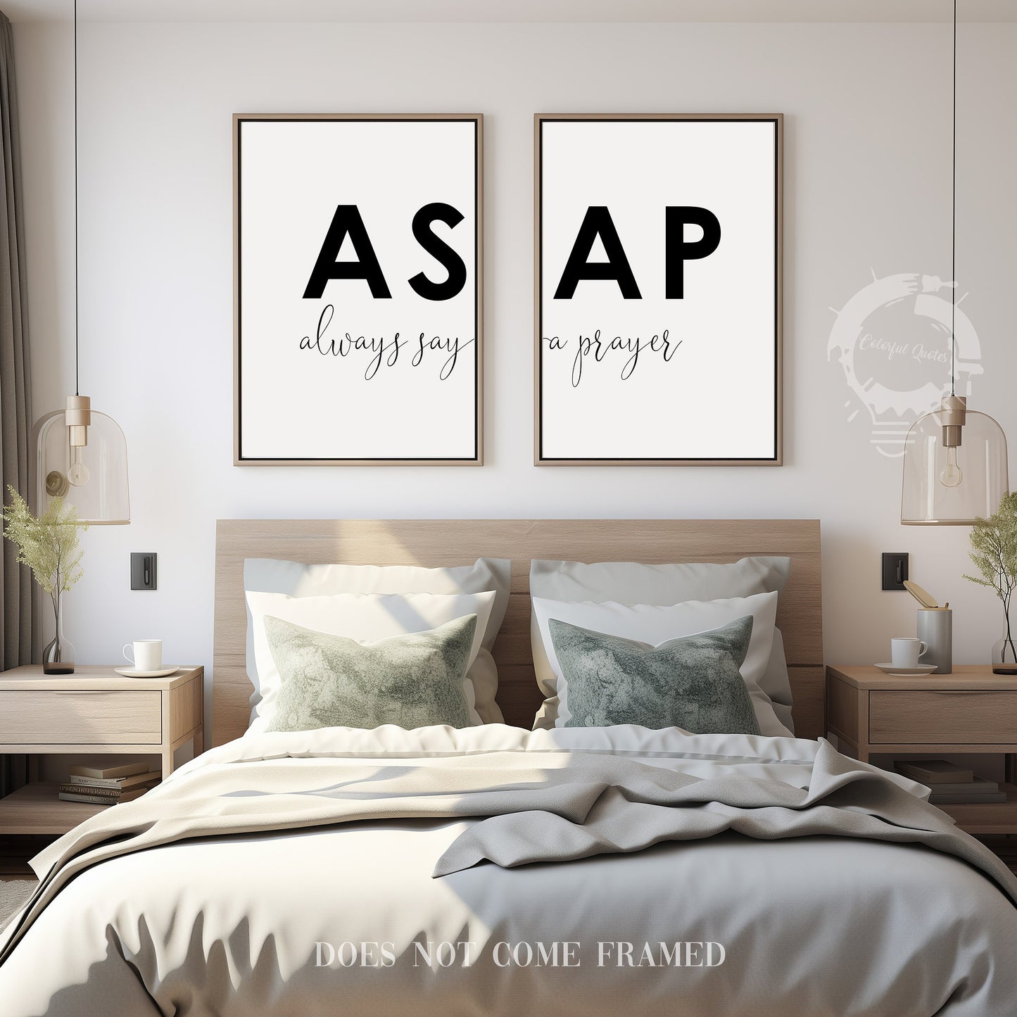 ASAP Always Say A Prayer, Set of 2 Prints, Minimalist Art, Typography Art, Wall Art, Multiple Sizes, Home Wall Art