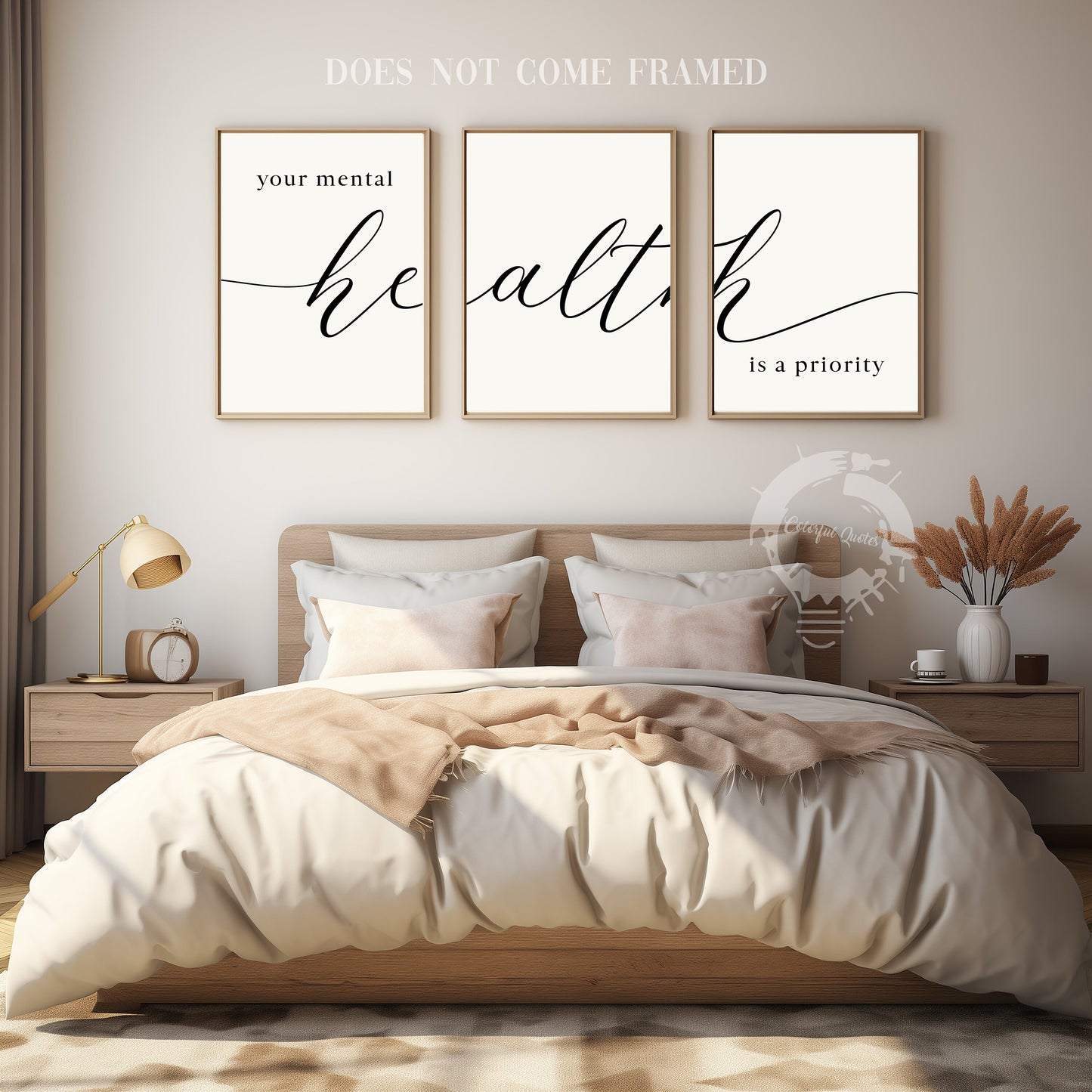 Your Mental Health Is A Priority, Set of 3 Poster Prints, Home Wall Decor, Motivational Quote, Wall Art, Typography, Multiple Sizes