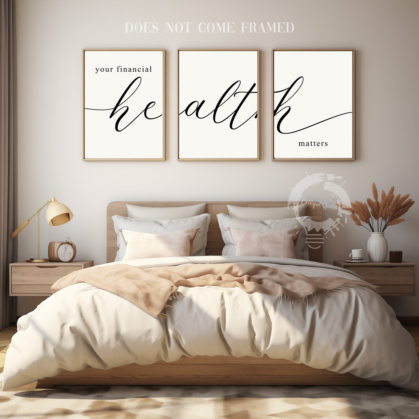 Your Financial Health Matters, Set of 3 Poster Prints, Home Wall Decor, Motivational Quote, Wall Art, Typography, Multiple Sizes
