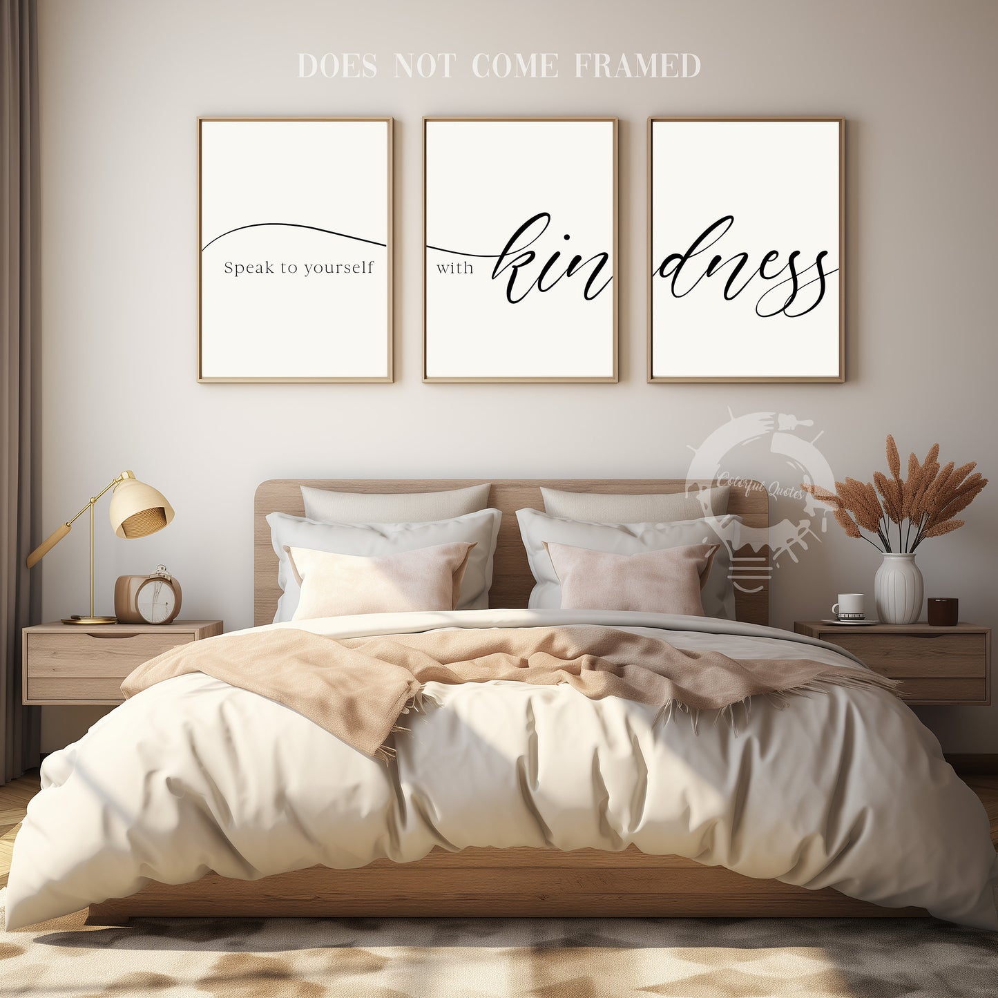 Speak To Yourself With Kindness, 3 Piece Poster Print, Minimalist Art, Home Wall Decor, Multiple Sizes