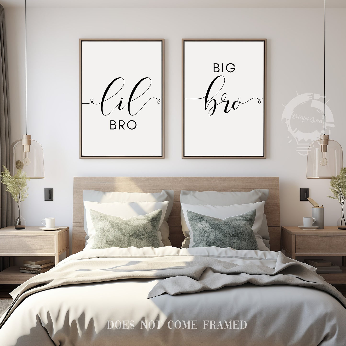 Lil Bro Big Bro Wall Art, Set of 2 Prints, Boys Bedroom Minimalist Art, Kids Wall Art, Multiple Sizes, Home Wall Art Decor