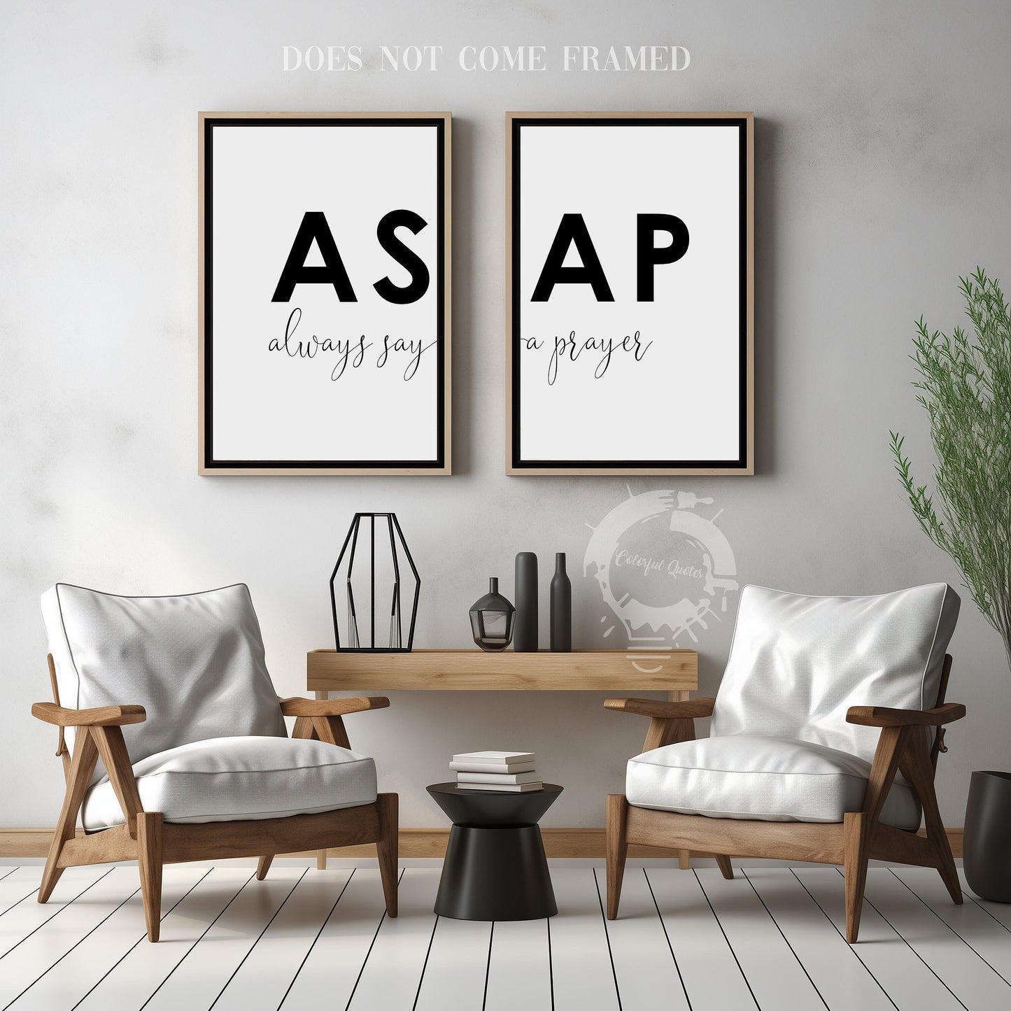 ASAP Always Say A Prayer, Set of 2 Prints, Minimalist Art, Typography Art, Wall Art, Multiple Sizes, Home Wall Art