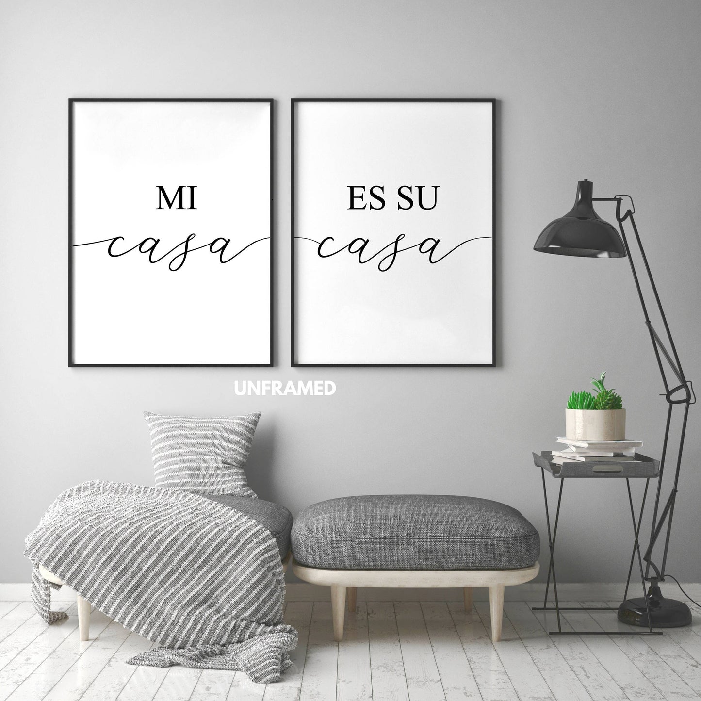 Mi Casa Es Su Casa, Set of 2 Poster Prints, Home Wall Hanging Décor, Minimalist Art, Multiple Sizes