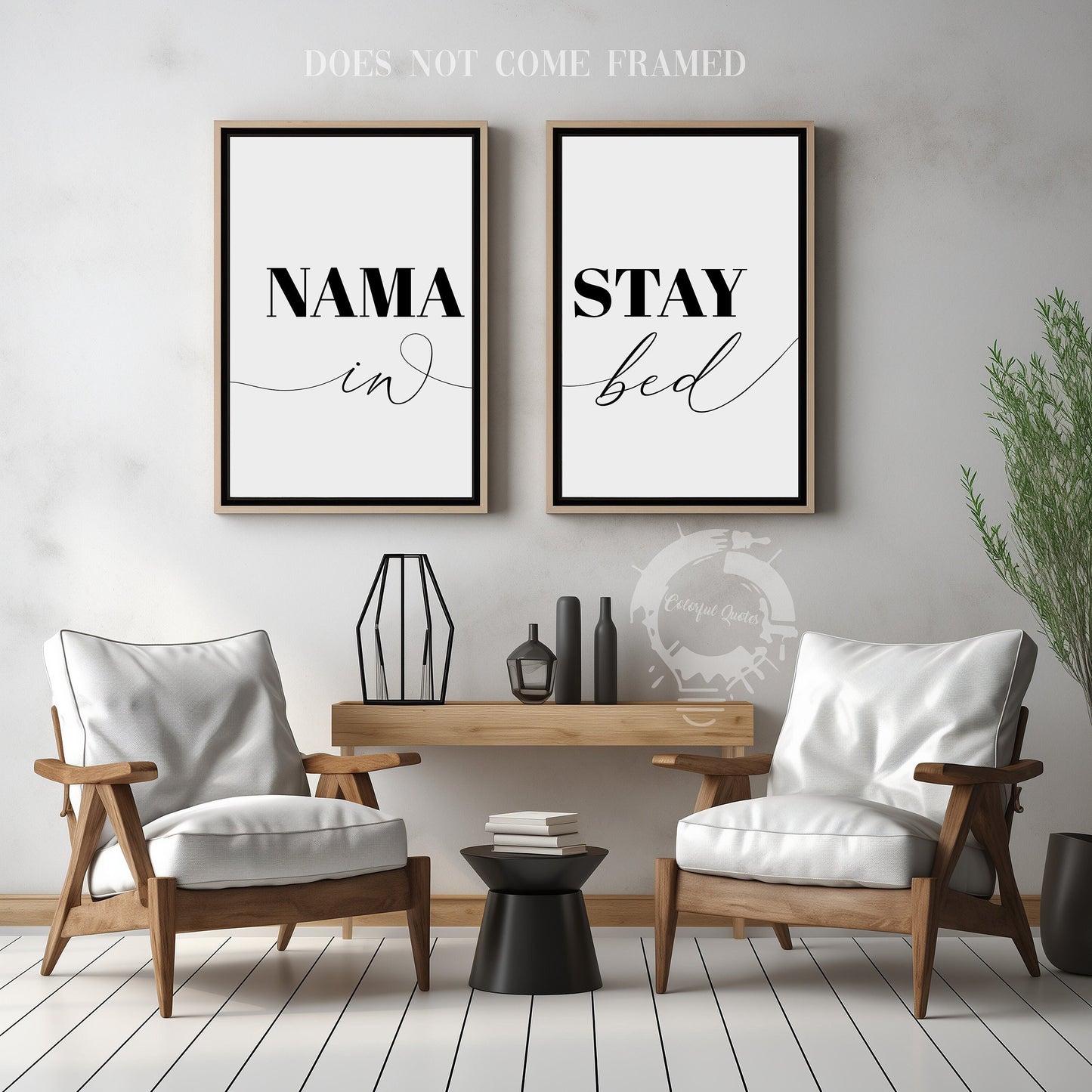 NamaStay in Bed, Set of 2 Poster Prints, Home Wall Décor, Motivational/Inspirational Quote, Multiple Sizes