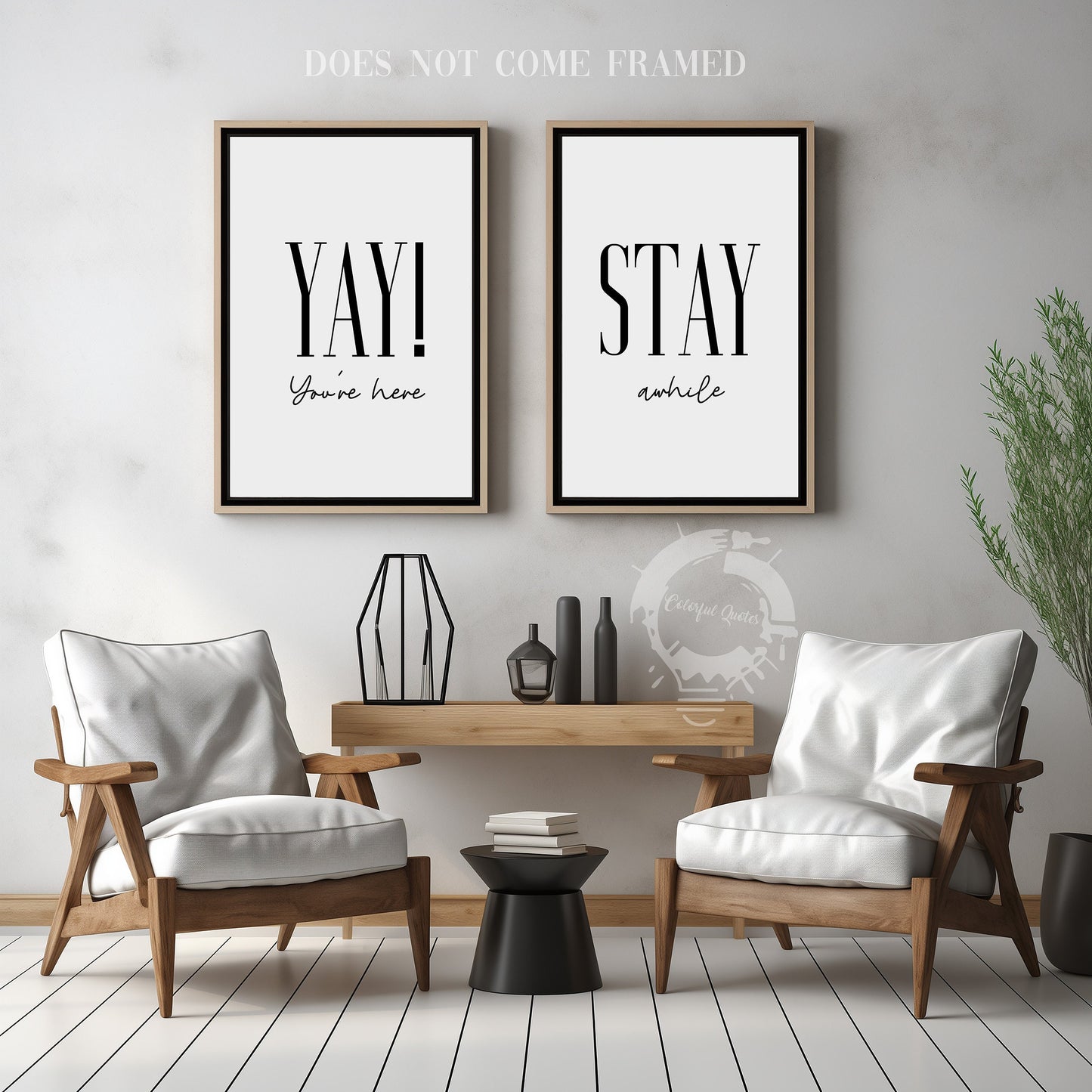 Yay! You're here, Set of 2 Poster Prints, Home Wall Décor, Motivational/Inspirational Quote, Multiple Sizes