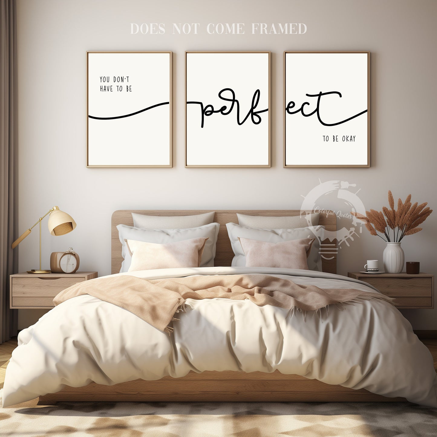 You Don't Have To Be Perfect, Set of 3 Poster Prints, Motivational Quote, Home Wall Décor, Minimalist Art, Multiple Sizes