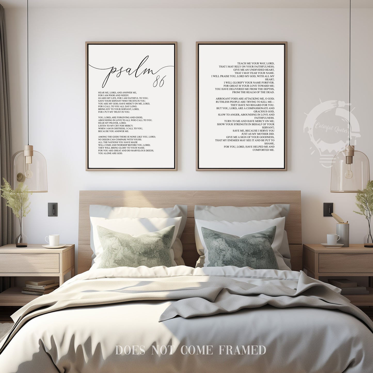 Psalm 86, Bible Verse Quote, Set of 2 Poster Prints, Home Wall Art Décor, Minimalist Prints, Multiple Sizes