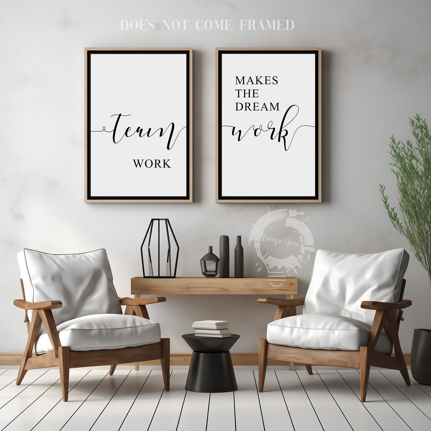 Teamwork Makes The Dream Work, Set of 2 Poster Prints, Home Wall Décor, Motivational/Inspirational Quote, Multiple Sizes