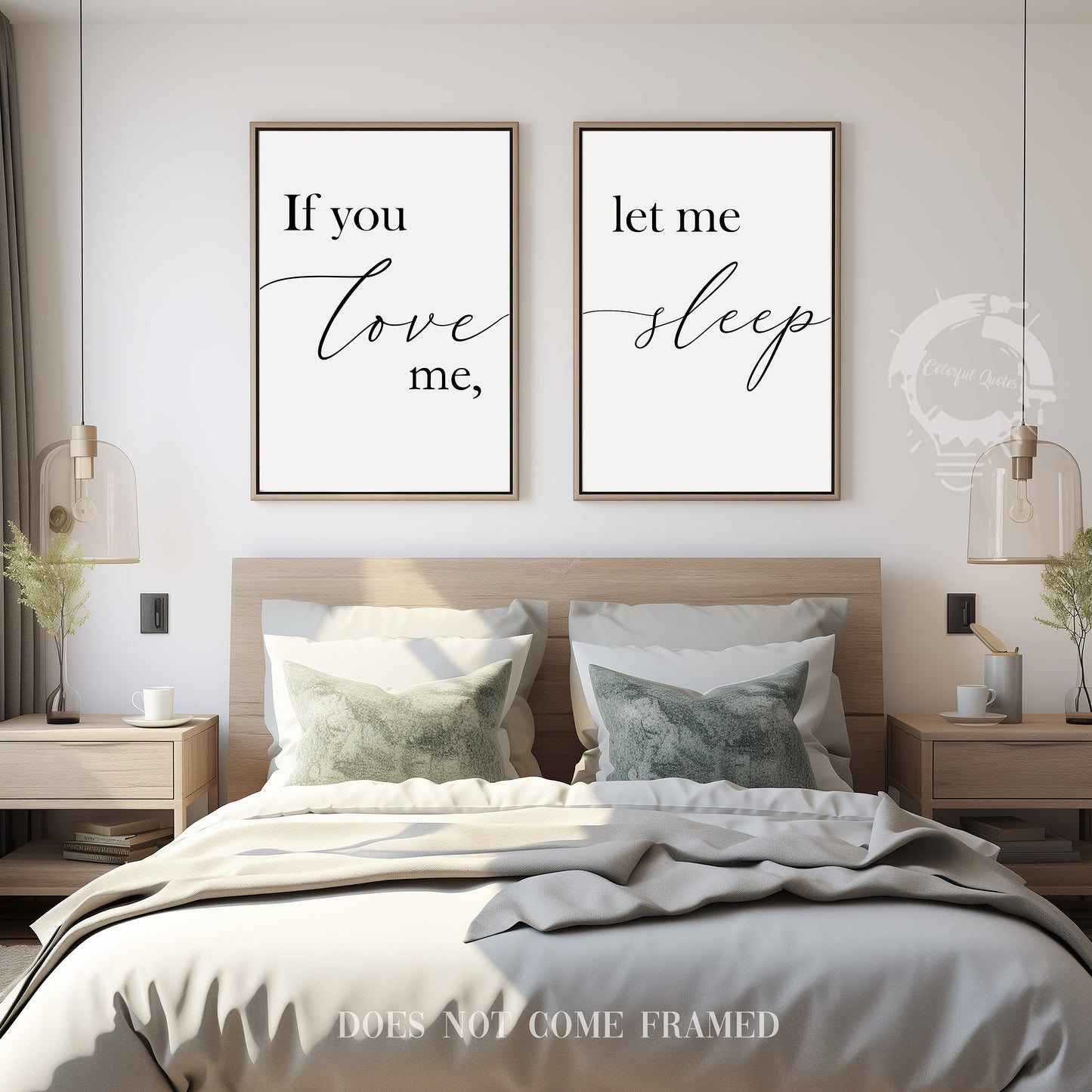 If You Love Me, Let Me Sleep, Set of 2 Prints, Minimalist Art, Typography Art, Wall Art, Multiple Sizes, Home Wall Art