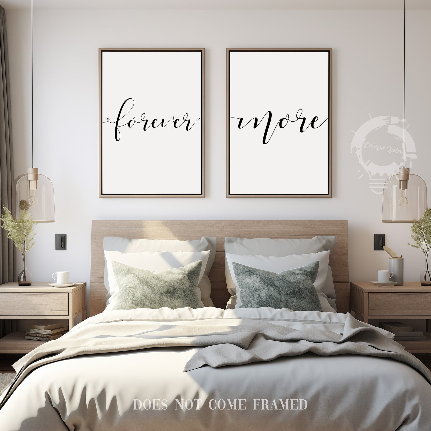 Forever More Wall Art, Set of 2 Prints, Couple Love Minimalist Art, Typography Art, Wall Art, Multiple Sizes, Home Wall Art Decor