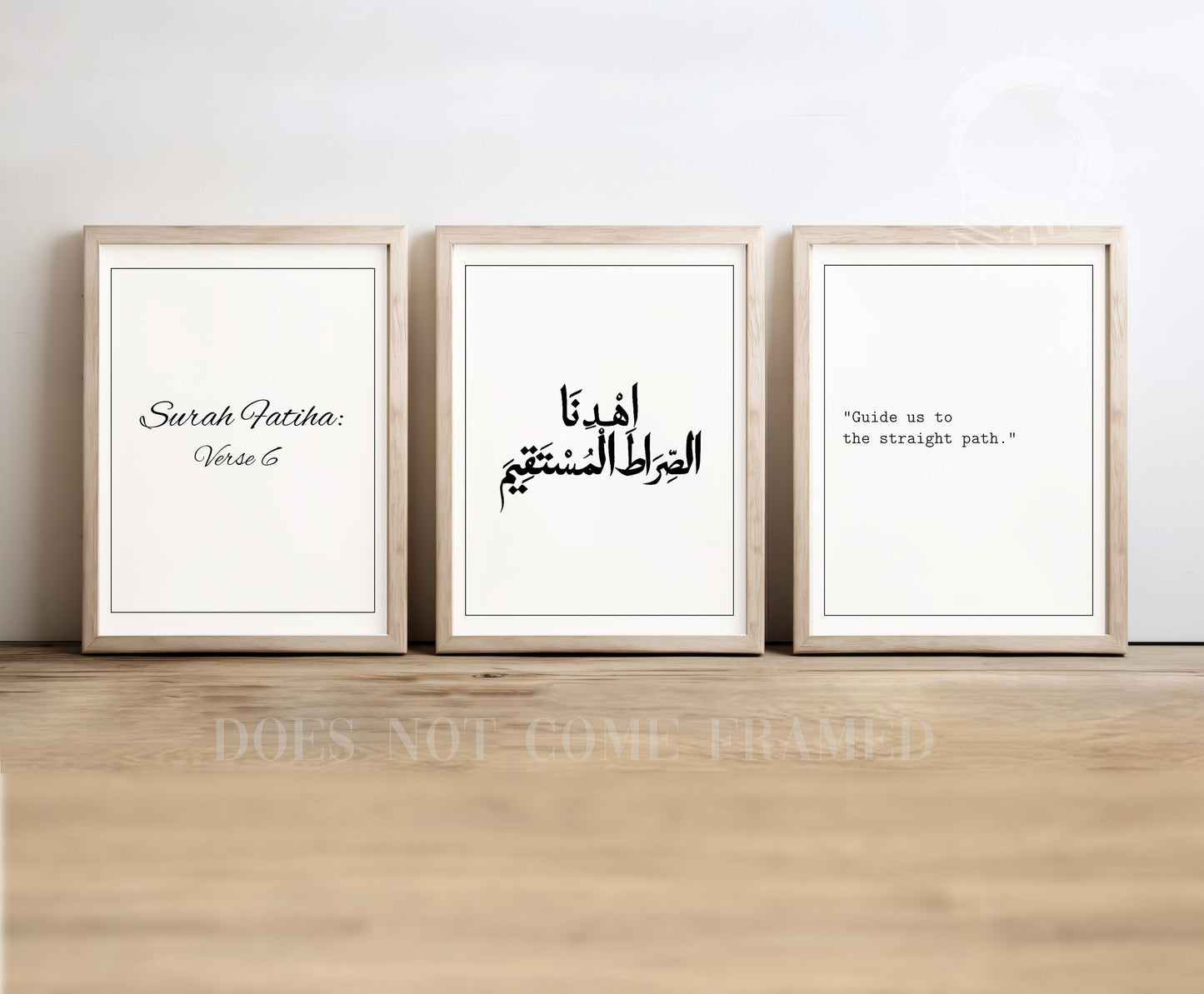Surah Fatiha - Verse 6, Quranic, Religious, Set of 3 Poster Prints, Wall Art Décor