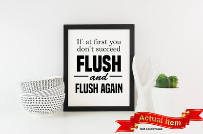 Flush and Flush Again print, bathroom wall art, bathroom signs, bathroom wall decor, black & white, farmhouse decor, housewarming gift,