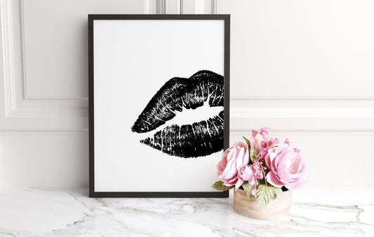 Lips, Kiss, Poster, Home Decor, Classroom Print