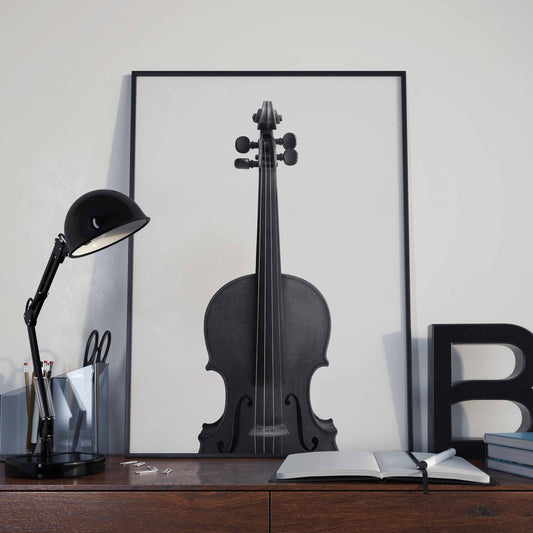 Violin, Black and White, Minimalist, Poster Print, Wall Hanging Decor