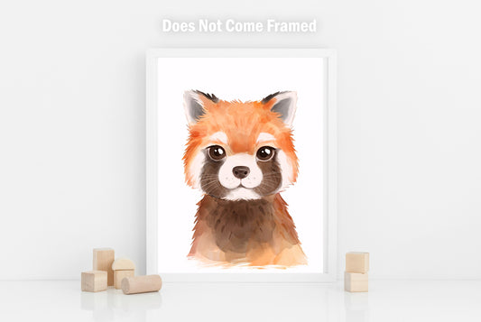 Baby Red Panda, Cub, Nursery Wall Decor, Baby animal Poster, Kid's Room Print, Children's Bedroom Decor, Watercolor Art