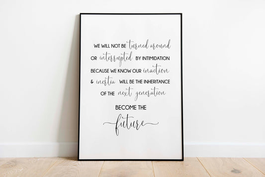 Become The Future, Amanda Gorman Quote, 1 Set Print, Minimalist Art, Typography Art, Office Wall Art, Multiple Sizes, Home Wall Art Decor